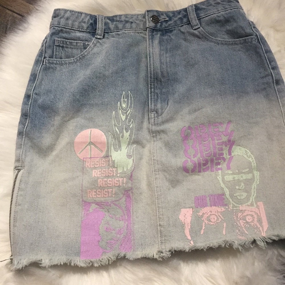 High wasted obey skirt